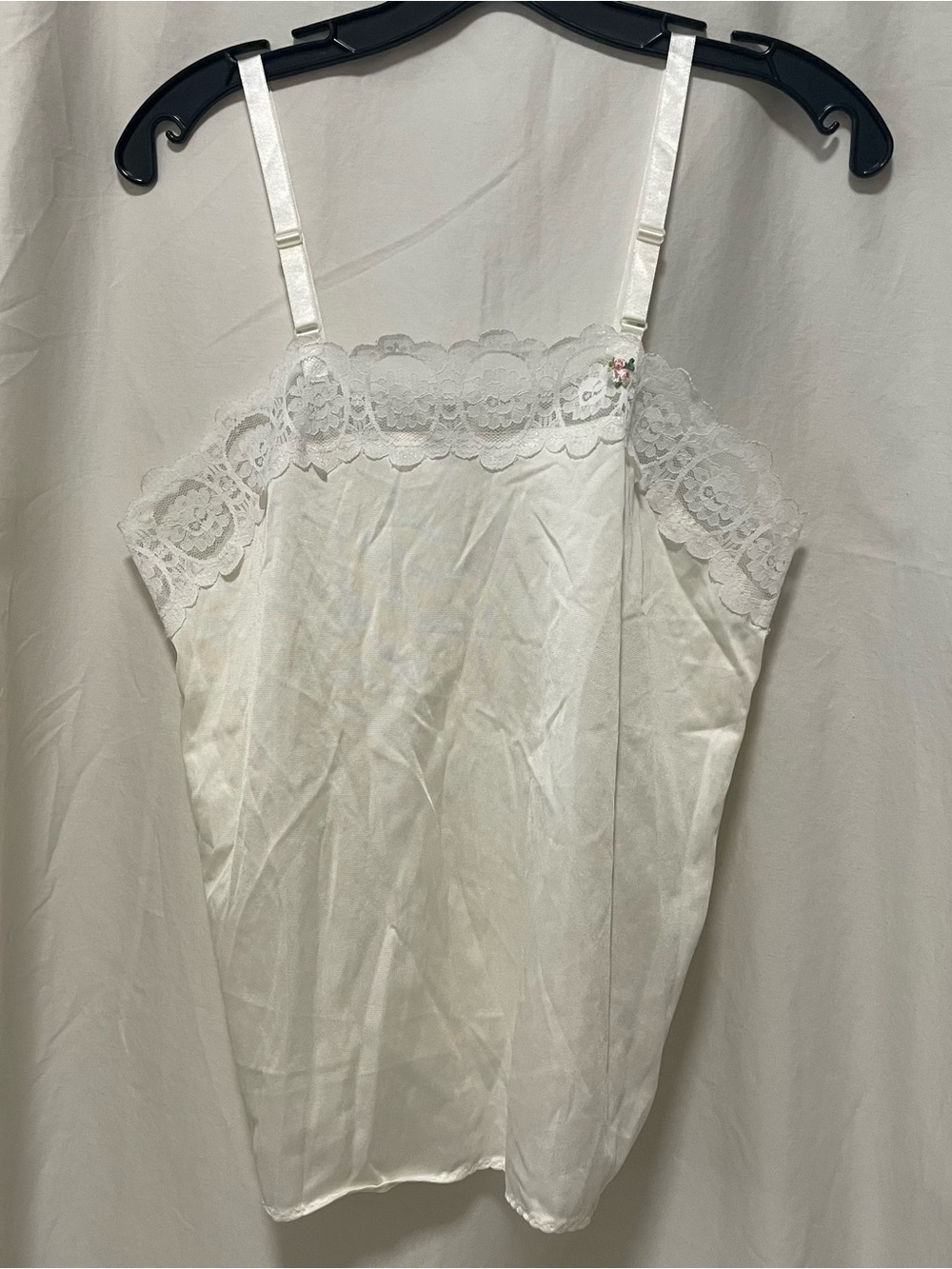 Vintage Women's Lace-Trim Camisole Tank Top - Offwhite